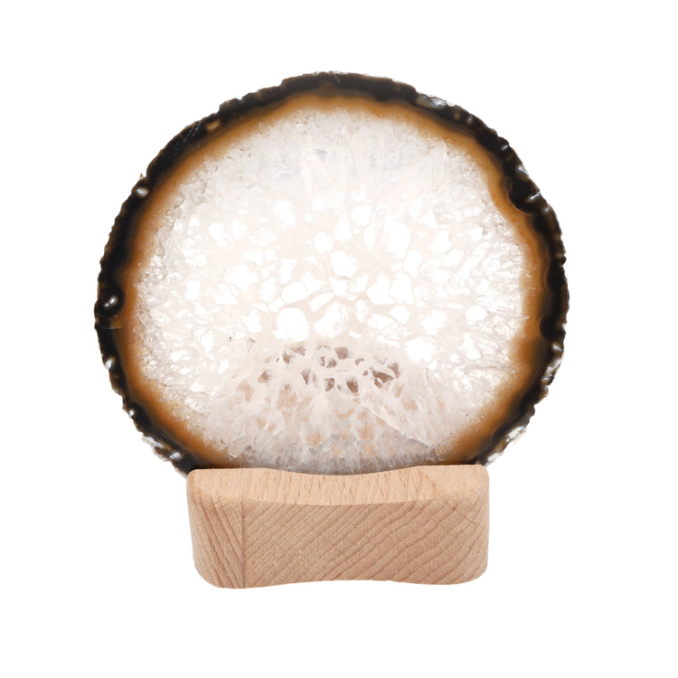 Wooden stand for tealight (agate slice)