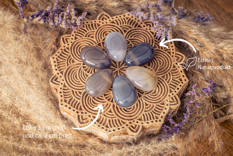 Achat, natur Tropfenanhänger