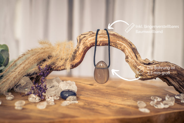 Achat, natur Tropfenanhänger