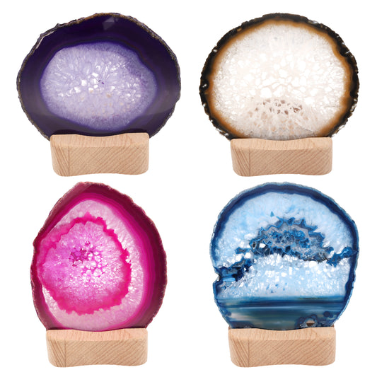 Agate disc tealight holder