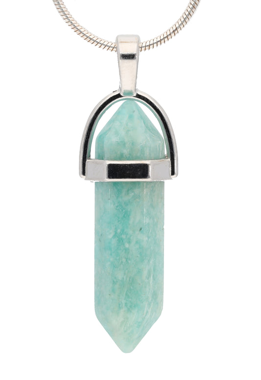 Amazonite | Double point, set | silver-colored eyelet