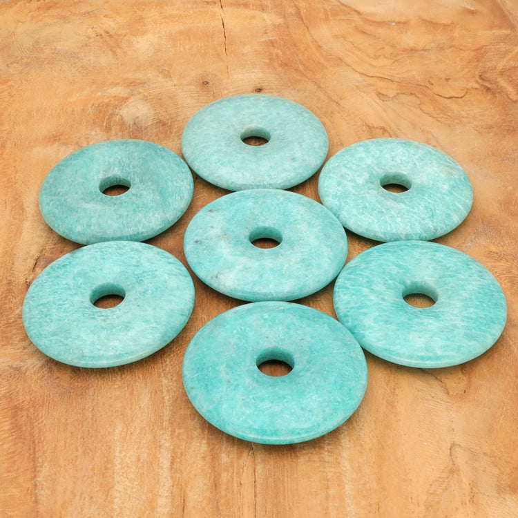 Amazonite Donut | 40 mm Pendant + Cotton Cord