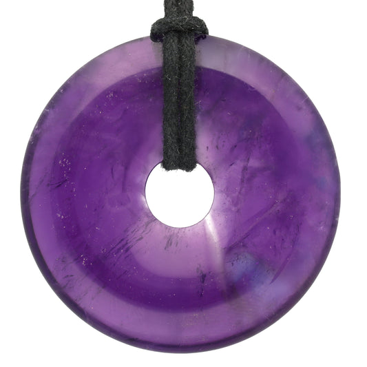 Amethyst Donut | 40 mm pendant + cotton cord