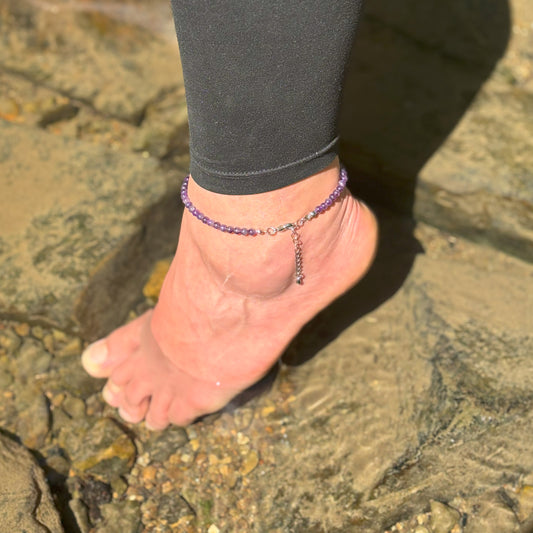 Amethyst anklet | 4mm