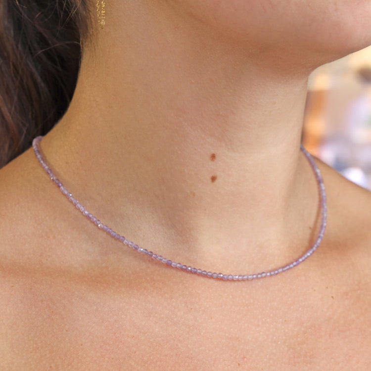 Emerald pearl necklace faceted | 45 cm + clasp