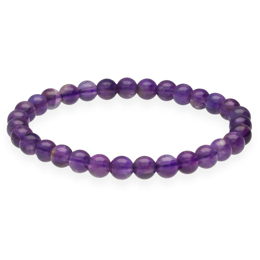 Amethyst bead bracelet | 6 mm
