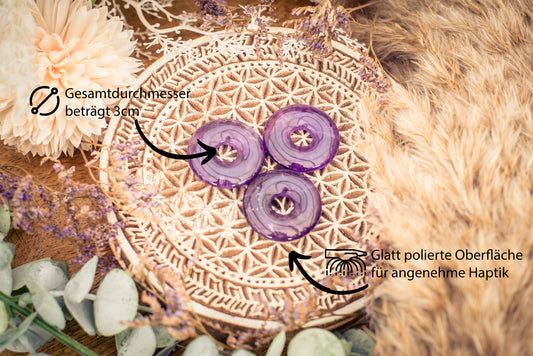 Amethyst Donut | 30 mm pendant + cotton cord