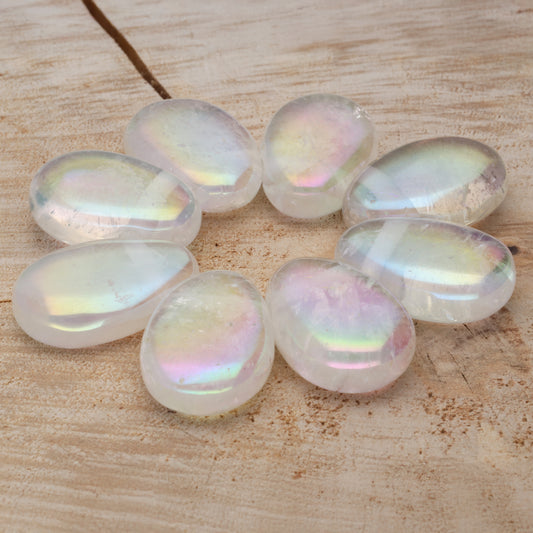 Angel Aura (rock crystal vaporized) drop pendant