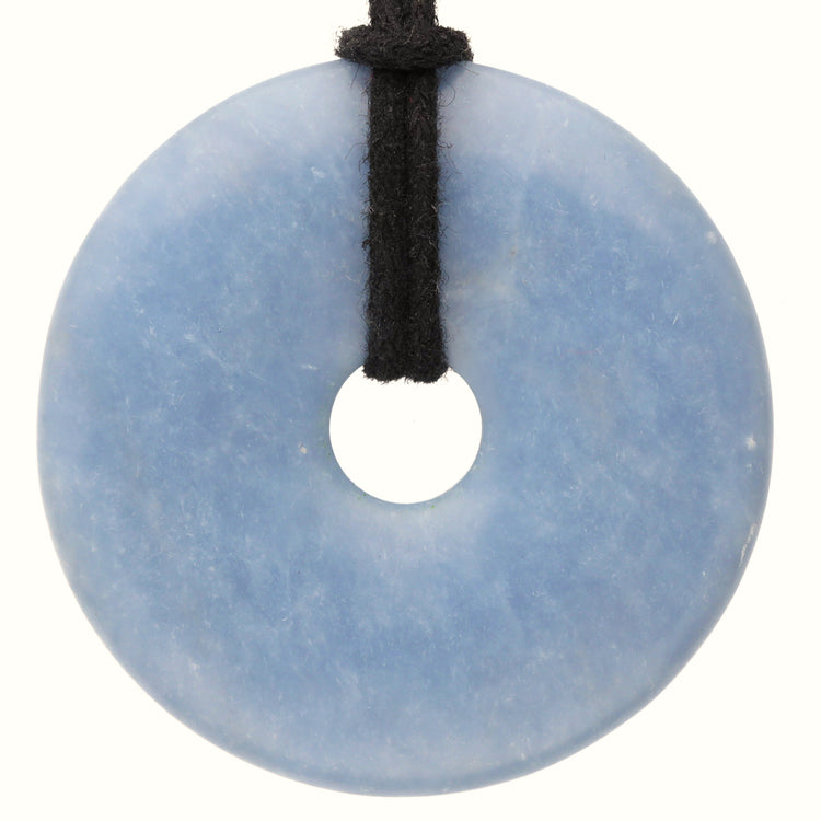 Angelite Donut | 40 mm pendant + cotton cord