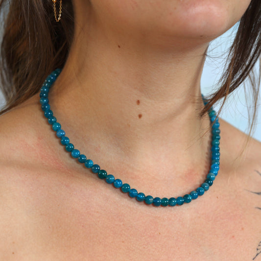 Apatite ball chain | Ø 6 mm with clasp | 45 cm