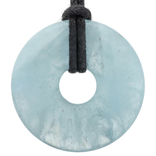 Aquamarine Donut | 30 mm pendant + cotton cord