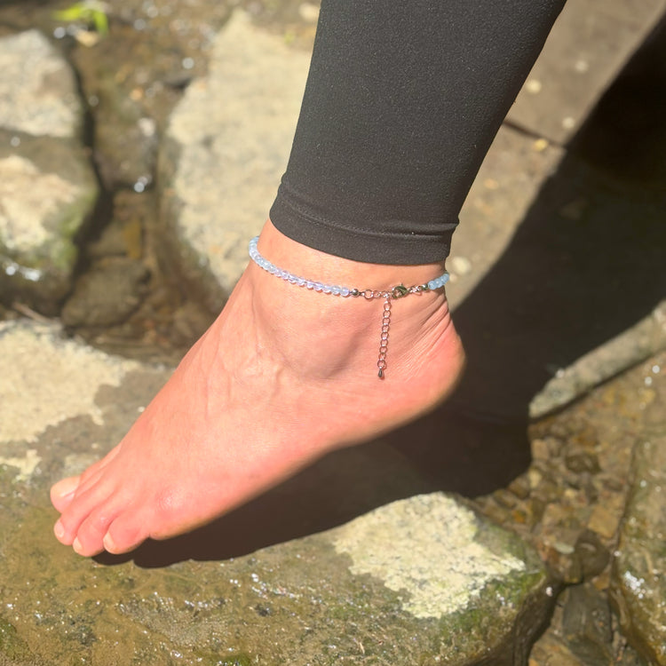 Aquamarin Fußkettchen | 4mm