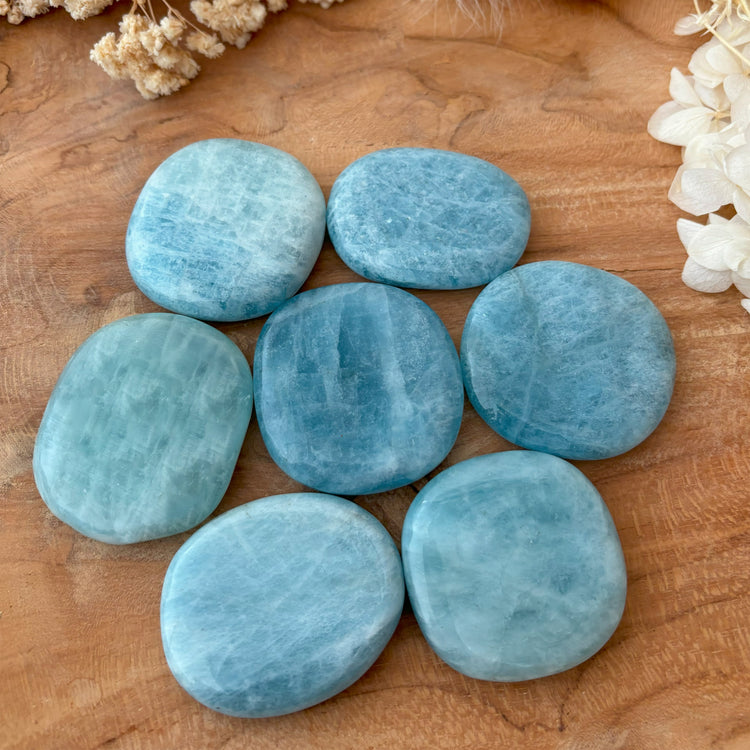 Aquamarine disc stone