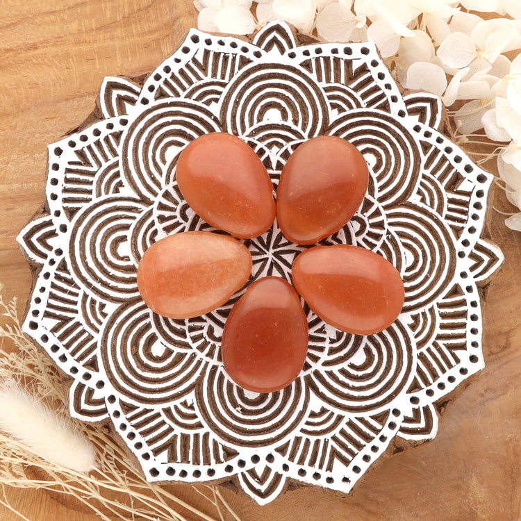 Aventurine, red drop pendant