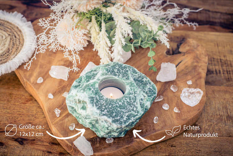 Aventurine, green tealight holder