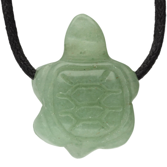 Aventurine, green turtle pendant