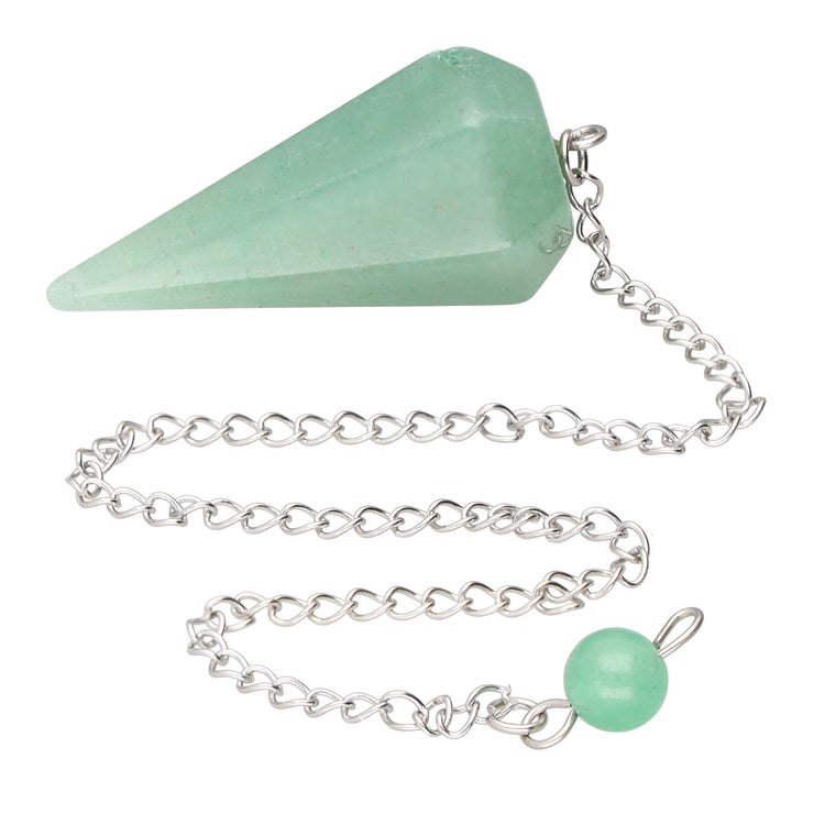 Aventurin, grün Pendel, facettiert + Haltekugel