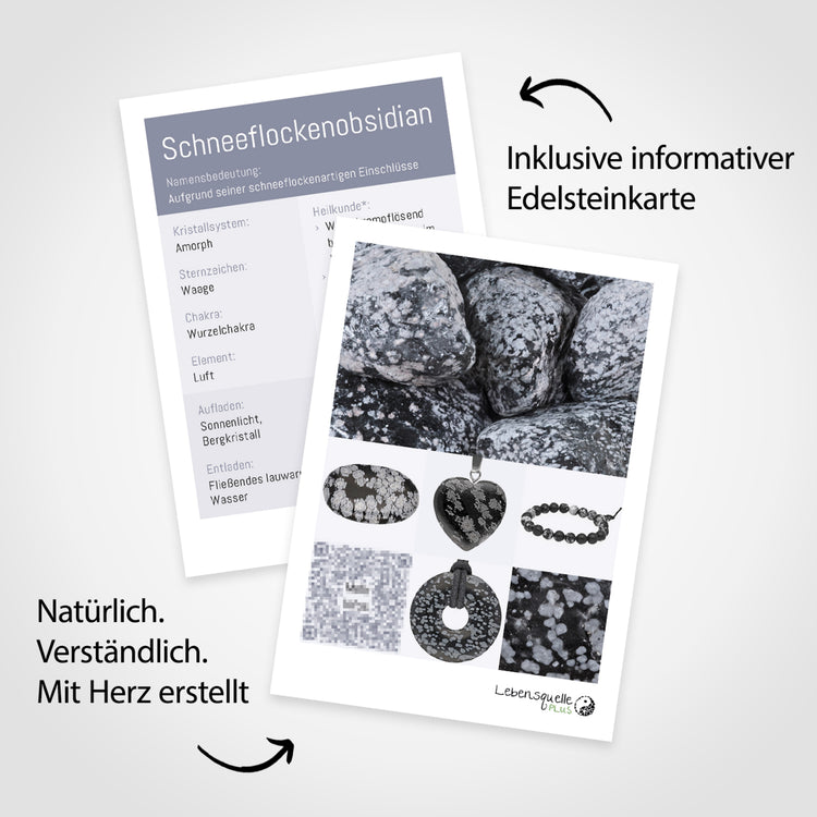 Snowflake obsidian chip bracelet