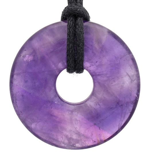 Amethyst Donut | 30 mm pendant + cotton cord