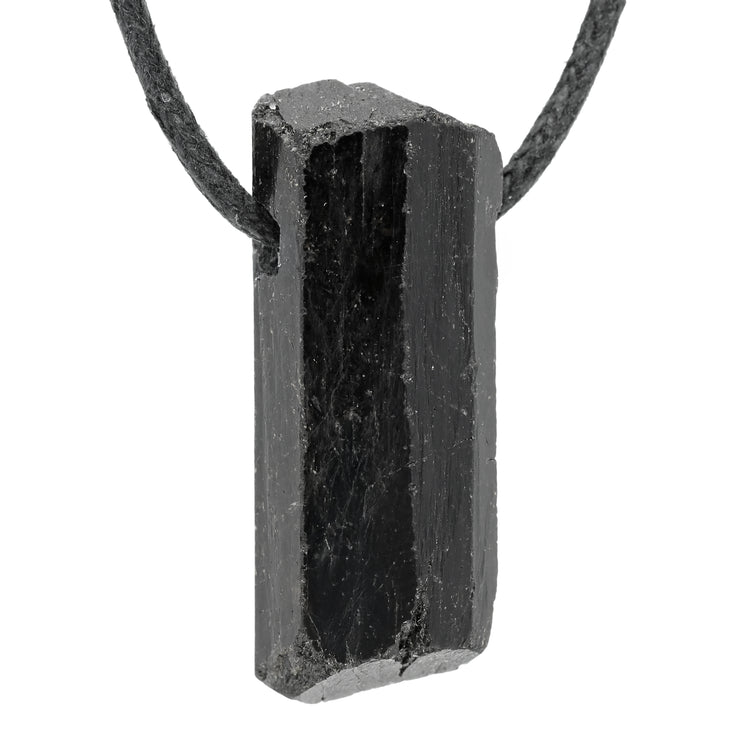 Tourmaline, black (Schörl) raw stone pendant