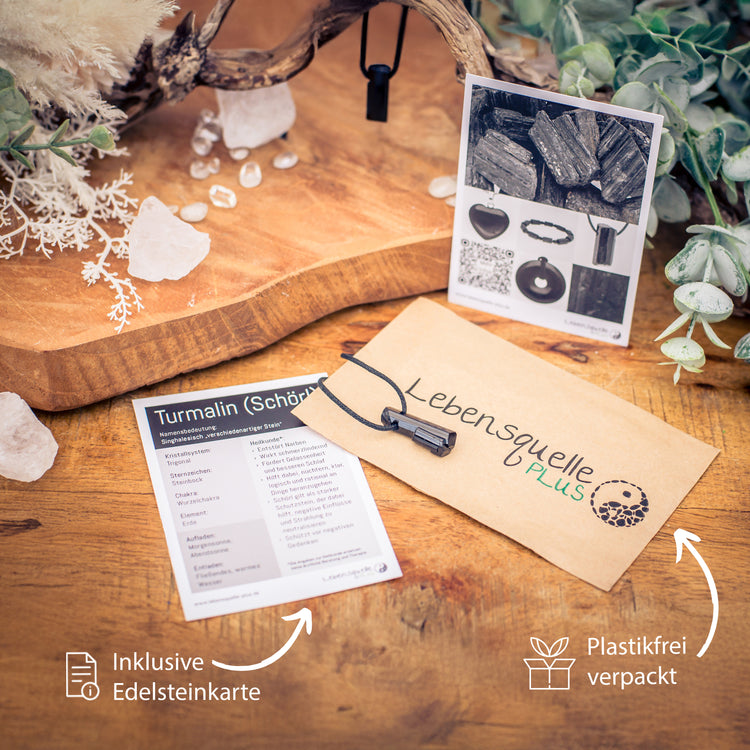 Tourmaline, black (Schörl) raw stone pendant