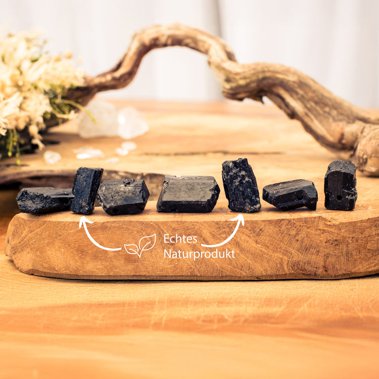 Tourmaline, black (Schörl) raw stone pendant