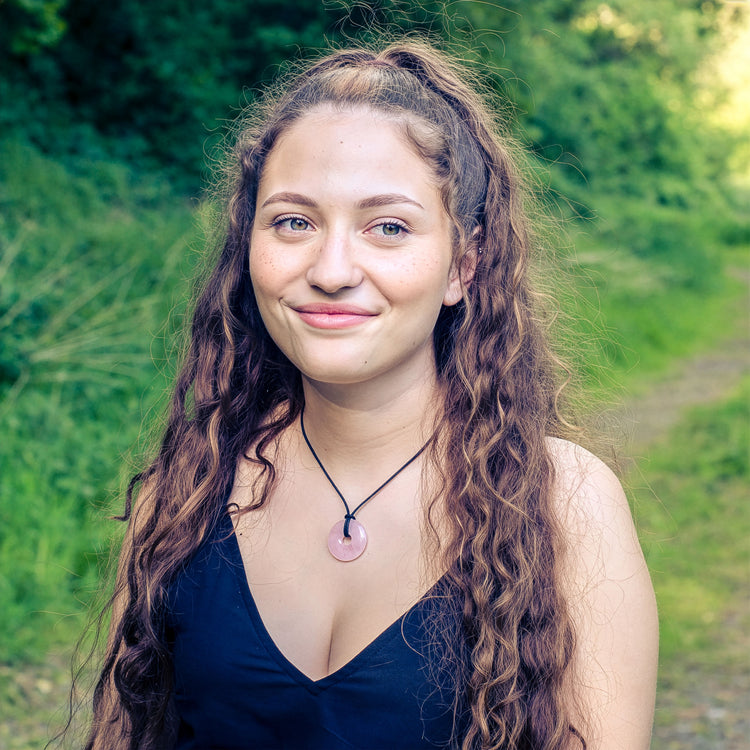 Rosenquarz Donut | 30 mm Anhänger + Baumwollband