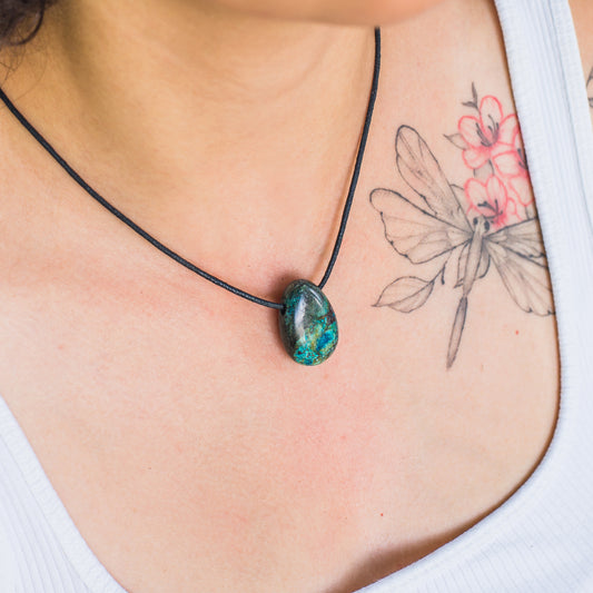 Chrysocolla drop pendant