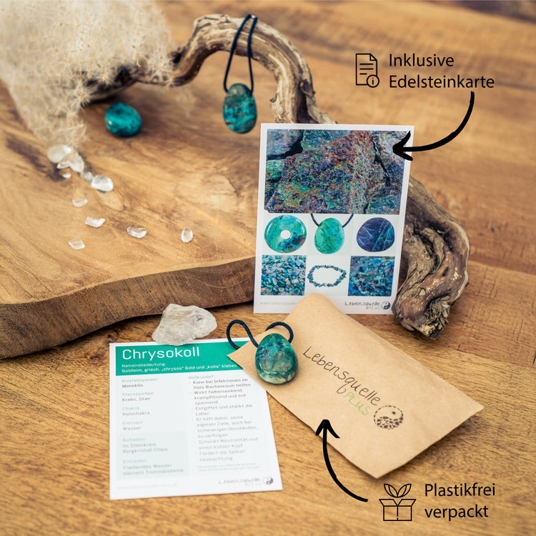 Chrysocolla drop pendant