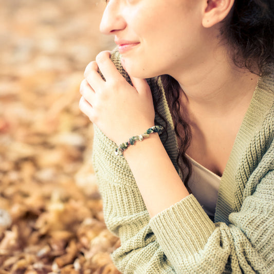 Heliotrope chip bracelet