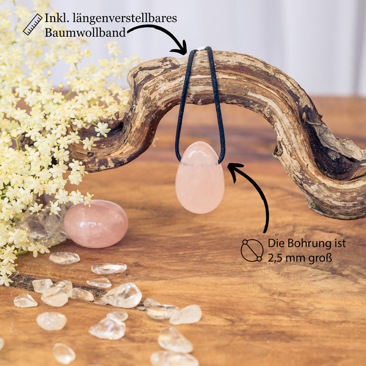 Rose quartz drop pendant