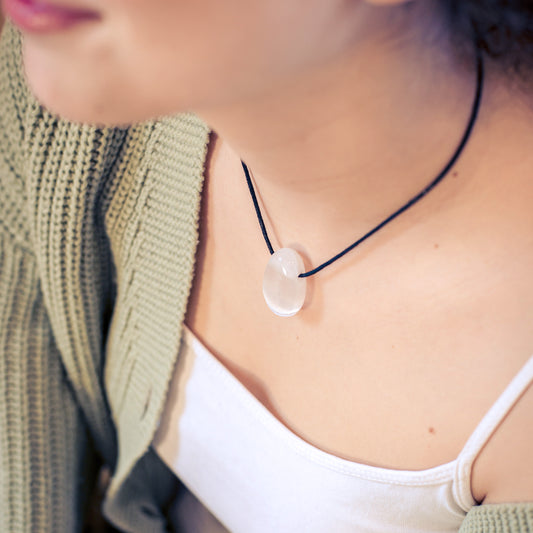 Selenite drop pendant