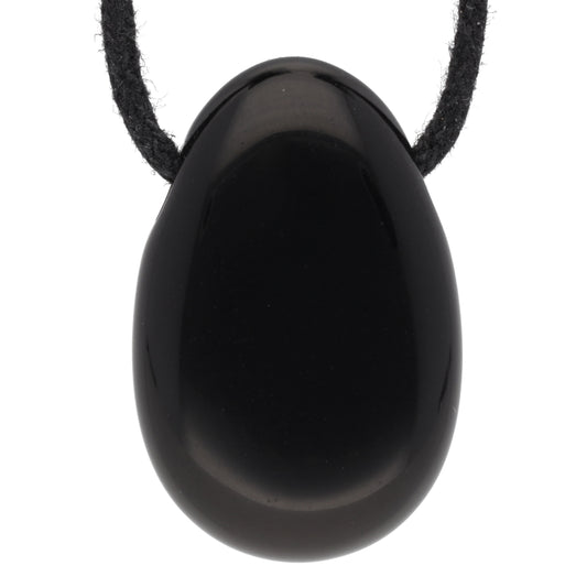 Obsidian, black drop pendant