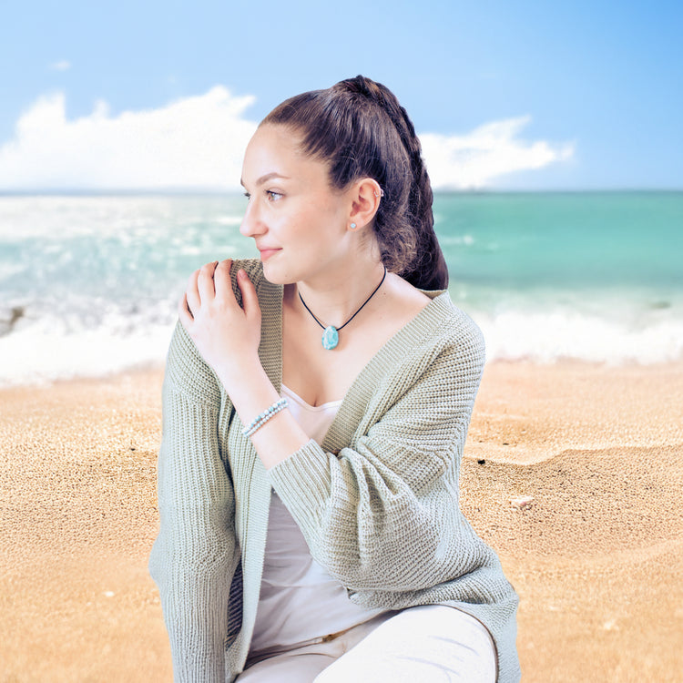 Larimar Tropfenanhänger
