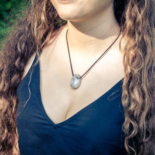 Tourmaline quartz drop pendant