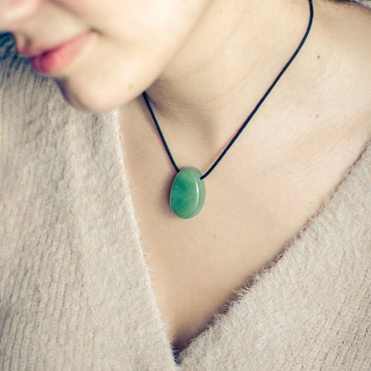 Aventurine, green drop pendant