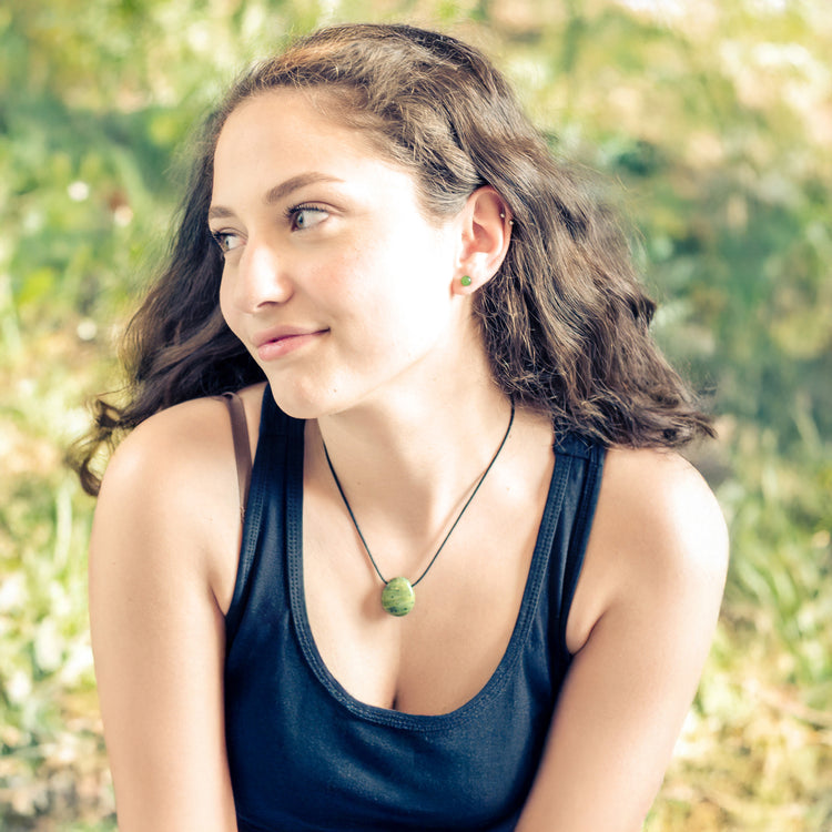 Jade (nephrite) drop pendant