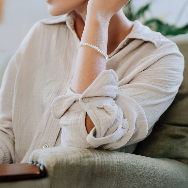 Chinese jade mini ball bracelet | 4 mm