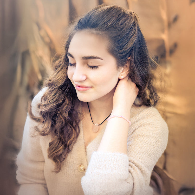 Rose quartz mini bead bracelet | 4 mm