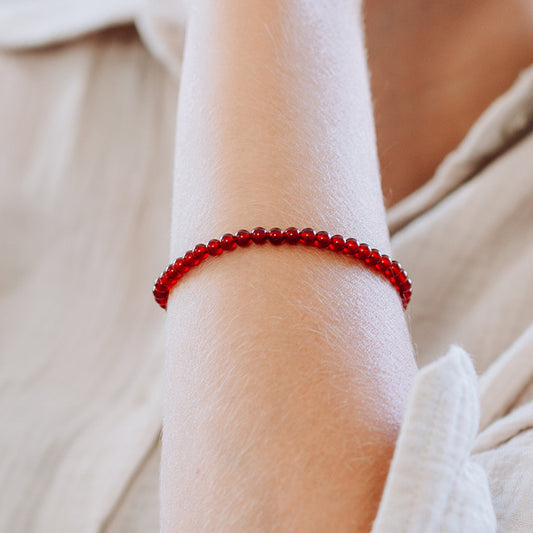 Carnelian mini bead bracelet | 4 mm