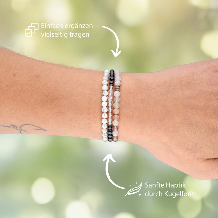 Moonstone mini ball bracelet | 4 mm