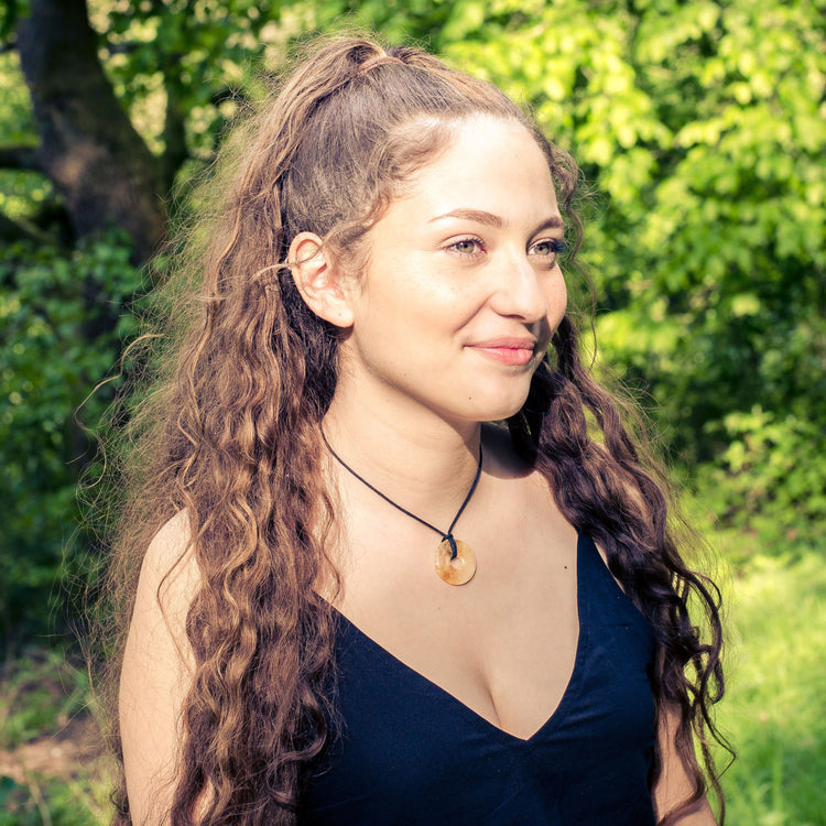 Citrine Donut | 30 mm pendant + cotton cord