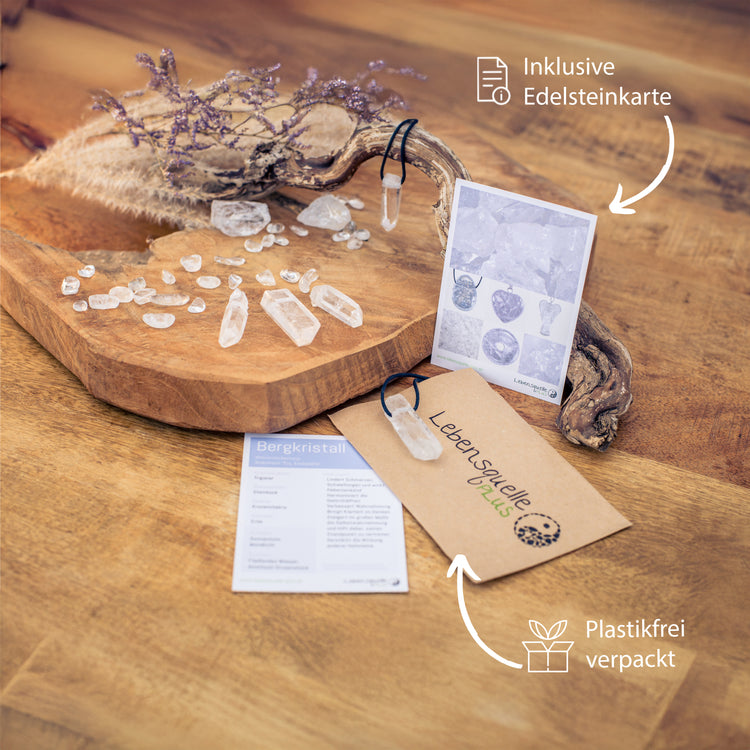 Rock crystal point rough stone pendant