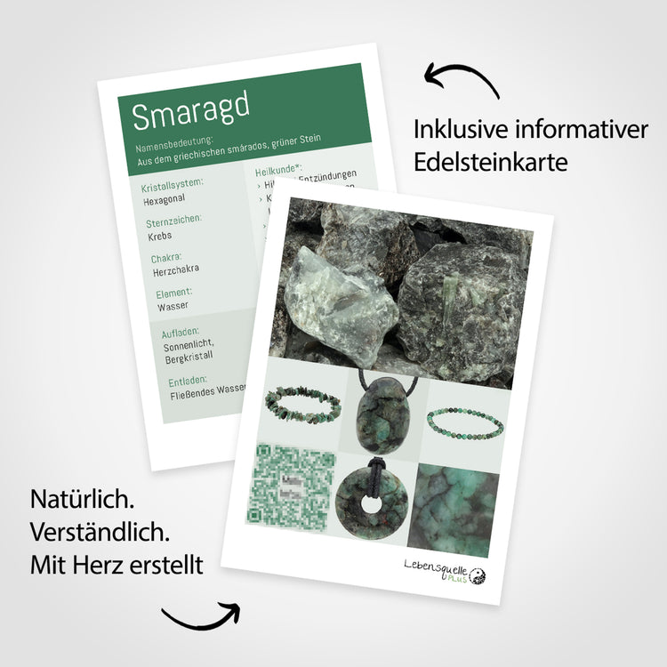 Smaragd Donut | 30 mm Anhänger + Baumwollband