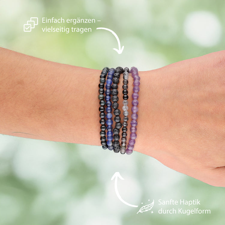 Lava Stone Mini Bead Bracelet | 4 mm
