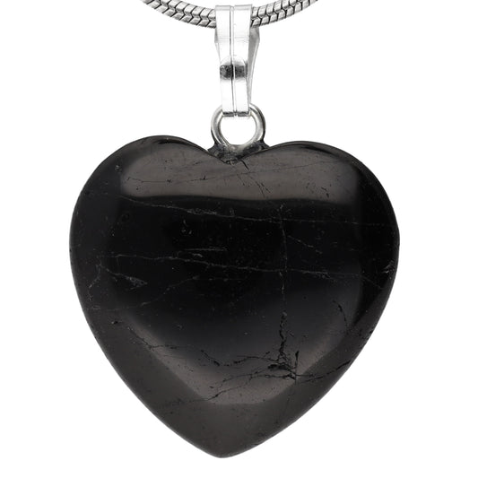 Tourmaline (Schörl) heart pendant | 2x2cm