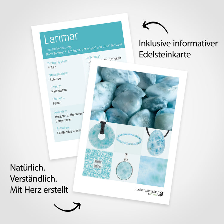 Larimar Tropfenanhänger mit Einschluss
