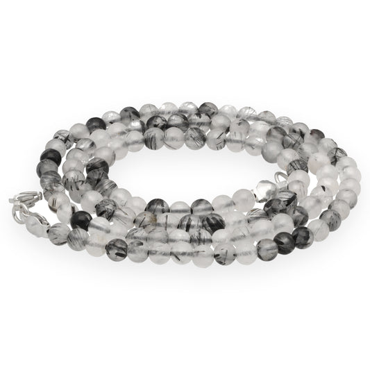 Tourmaline quartz ball chain | Ø 4mm with 925 silver clasp | 45cm