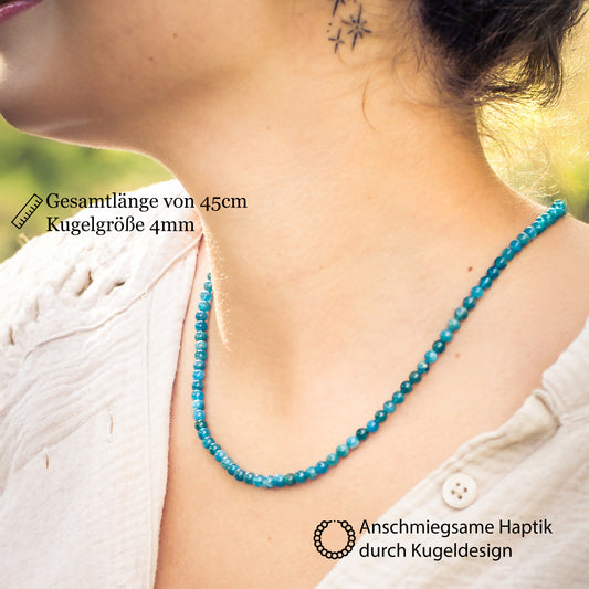 Apatite ball chain | Ø 4mm with 925 silver clasp | 45cm