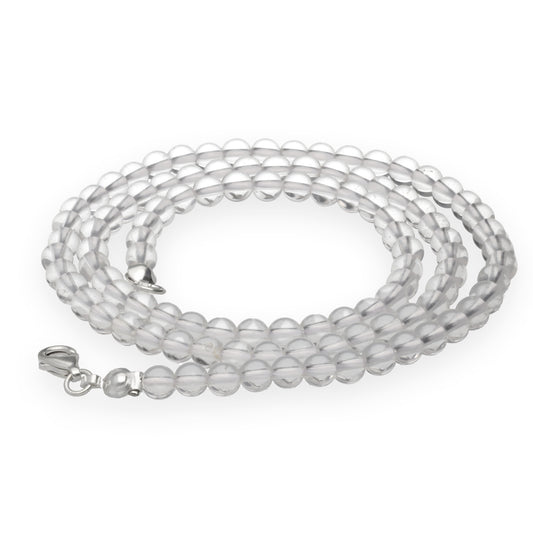 Rock crystal ball chain | Ø 4mm with 925 silver clasp | 45cm